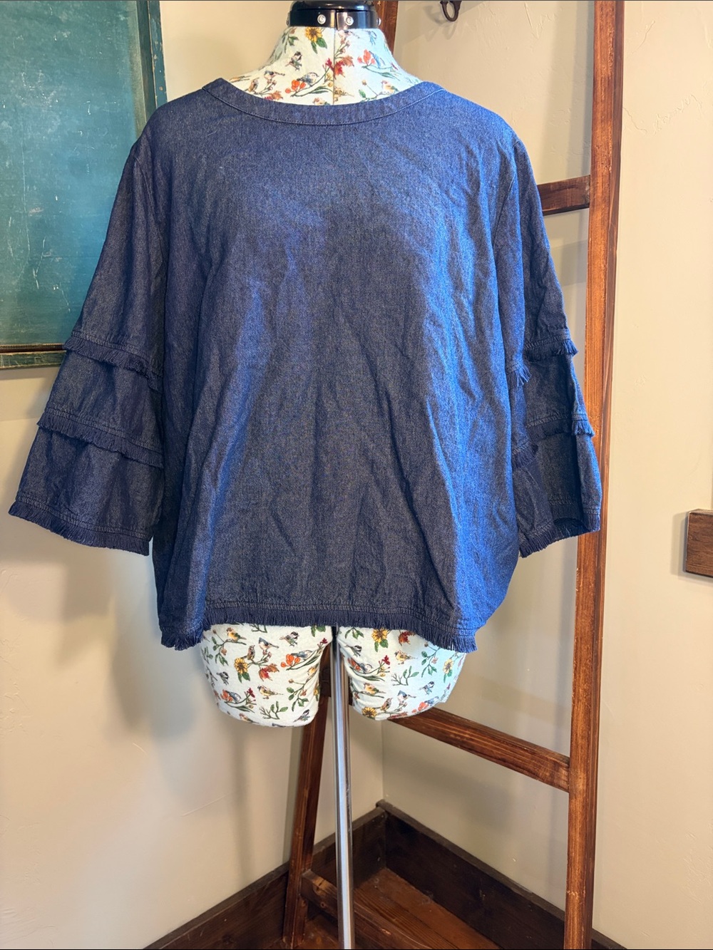C&C California Cream Floral & Bird Print Cozy Top